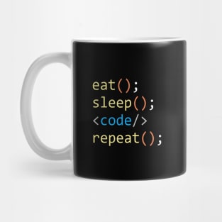 Eat, Sleep, Code, Repeat, Funny Developer Routine Mug